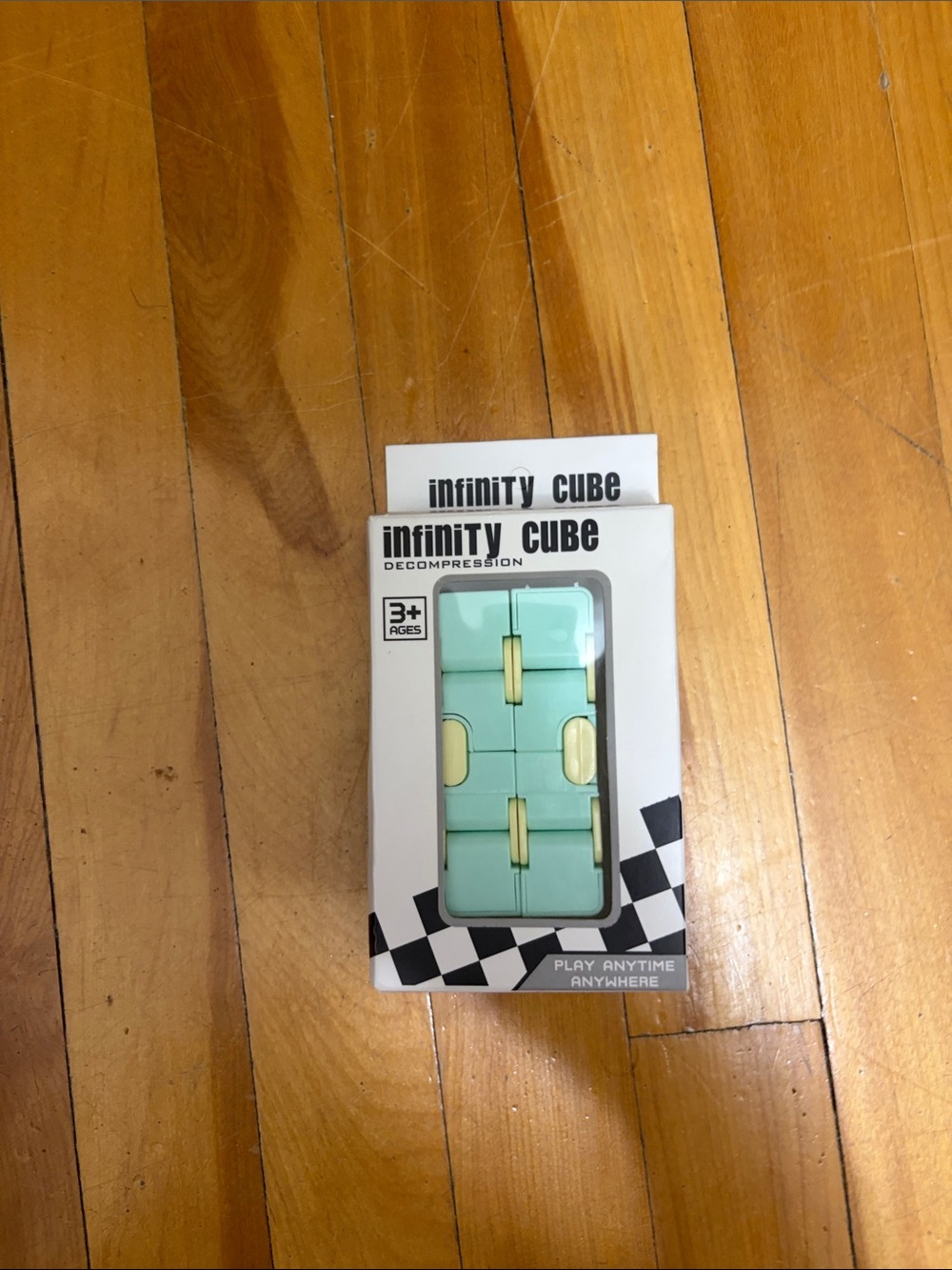 INFINITY Cube Decompression Fidget - Mint Green with Yellow Accents